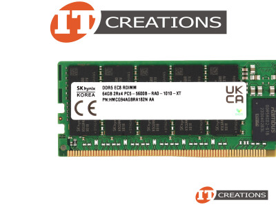 SK HYNIX 64GB PC5-44800 DDR5-5600B-R REGISTERED ECC / EC8 2RX4 CL46 288 PIN 1.1V MEMORY MODULE ( PC5-5600B-R ) ( ERROR CORRECTION CODE 80 BIT ) video
