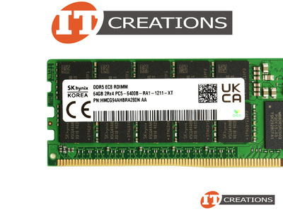 SK HYNIX 64GB PC5-51200B-R DDR5-6400B-R REGISTERED ECC / EC8 2RX4 CL52 288 PIN 1.1V MEMORY MODULE ( PC5-6400B-R ) ( ERROR CORRECTION CODE 80 BIT ) video