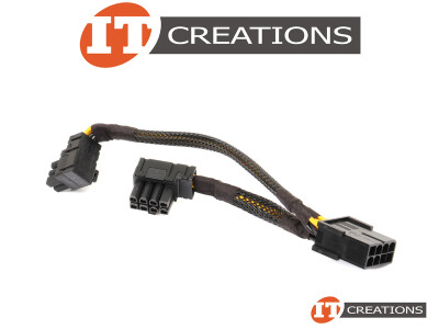 DELL Y SPLIT GPU POWER CABLE ADAPTER - 8 PIN FEMALE TO ( 1 ) ONE 8P RIGHT ANGLE ( MALE ) ( 1 ) ONE 6 PIN RIGHT ANGLE ( MALE ) video