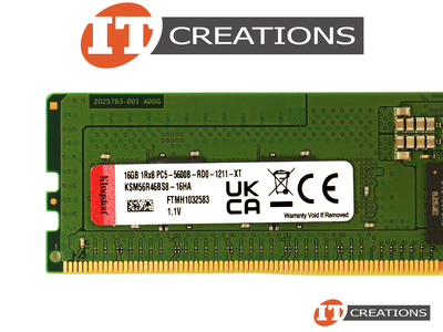 SERVER PREMIER 16GB PC5-44800 DDR5-5600 REGISTERED ECC / EC8 1RX4 CL46 288 PIN 1.1V MEMORY MODULE ( PC5-5600 ) ( ERROR CORRECTION CODE 80 BIT ) video