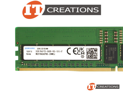 SAMSUNG 32GB PC5-44800 DDR5-5600B-R REGISTERED ECC / EC8 2RX8 CL46 288 PIN 1.1V MEMORY MODULE ( PC5-5600B-R ) ( ERROR CORRECTION CODE 80 BIT ) video