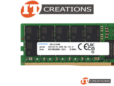 SAMSUNG 64GB PC5-38400 DDR5-4800B-R REGISTERED ECC / EC8 2RX4 CL40 288 PIN 1.1V MEMORY MODULE ( PC5-4800B-R ) ( ERROR CORRECTION CODE 80 BIT ) video