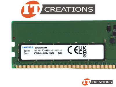 SAMSUNG 32GB PC5-38400B-E DDR5-4800B-E UNBUFFERED ECC / EC4 2RX8 CL40 288 PIN 1.1V MEMORY MODULE ( PC5-4800B-E ) ( ERROR CORRECTION CODE 40 BIT ) video