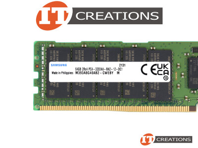 SAMSUNG 64GB PC4-25600 DDR4-3200AA-R REGISTERED ECC 2RX4 CL22 288 PIN 1.20V MEMORY MODULE ( PC4-3200AA-R ) video