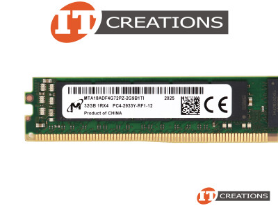 SUPERMICRO / MICRON 32GB PC4-23466 DDR4-2933Y-R REGISTERED ECC 1RX4 CL21 288 PIN 1.20V VERY LOW PROFILE MEMORY MODULE VLP ( PC4-2933Y-R ) video