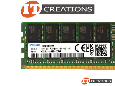 SAMSUNG 128GB PC5-51200B-R DDR5-6400B-R REGISTERED ECC / EC8 2RX4 CL52 288 PIN 1.1V MEMORY MODULE ( PC5-6400B-R ) ( ERROR CORRECTION CODE 80 BIT ) video