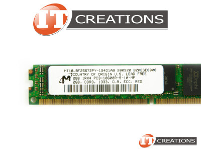 MICRON 2GB PC3-10600R DDR3-1333 REGISTERED ECC 1RX4 CL9 240 PIN 1.5V VERY LOW PROFILE MEMORY MODULE VLP video