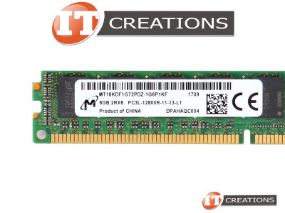 MICRON 8GB PC3L-12800R DDR3-1600 REGISTERED ECC 2RX8 CL11 240 PIN 1.35V LOW VOLTAGE VERY LOW PROFILE MEMORY MODULE VLP video