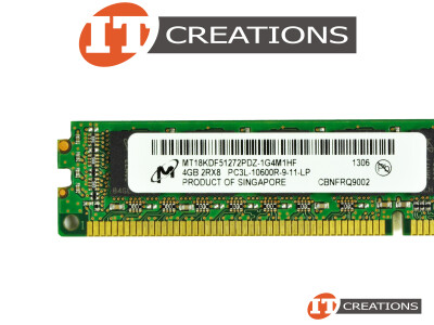 MICRON 4GB PC3L-10600R DDR3-1333 REGISTERED ECC 2RX8 CL9 240 PIN 1.35V LOW VOLTAGE VERY LOW PROFILE MEMORY MODULE VLP video