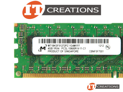 MICRON 4GB PC3L-10600R DDR3-1333 REGISTERED ECC 1RX4 CL9 240 PIN 1.35V LOW VOLTAGE MEMORY MODULE video