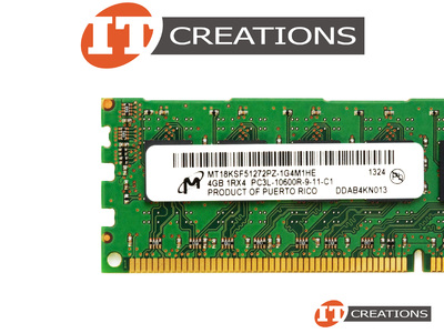 MICRON 4GB PC3L-10600R DDR3-1333 REGISTERED ECC 1RX4 CL9 240 PIN 1.35V LOW VOLTAGE MEMORY MODULE video