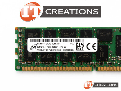 MICRON 8GB PC3L-12800R DDR3-1600 REGISTERED ECC 2RX4 CL11 240 PIN 1.35V LOW VOLTAGE MEMORY MODULE video