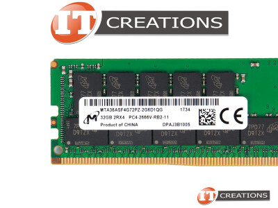 MICRON 32GB PC4-21300 DDR4-2666V-R REGISTERED ECC 2RX4 CL19 288 PIN 1.20V MEMORY MODULE ( PC4-2666V-R ) video