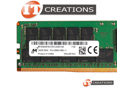 MICRON 32GB PC4-21300 DDR4-2666V-R REGISTERED ECC 2RX4 CL19 288 PIN 1.20V MEMORY MODULE ( PC4-2666V-R ) video