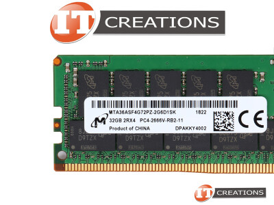 MICRON 32GB PC4-21300 DDR4-2666V-R REGISTERED ECC 2RX4 CL19 288 PIN 1.20V MEMORY MODULE ( PC4-2666V-R ) video