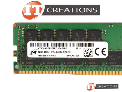 MICRON 32GB PC4-21300 DDR4-2666V-R REGISTERED ECC 2RX4 CL19 288 PIN 1.20V MEMORY MODULE ( PC4-2666V-R ) video