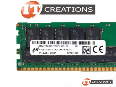 MICRON 64GB PC4-21300 DDR4-2666V-R REGISTERED ECC 2S2RX4 CL19 288 PIN 1.20V MEMORY MODULE ( PC4-2666V-R ) video