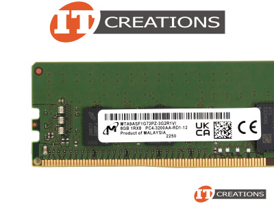 MICRON 8GB PC4-25600AA-R DDR4-3200AA-R REGISTERED ECC 1RX8 CL22 288 PIN 1.20V MEMORY MODULE ( PC4-3200AA-R ) video