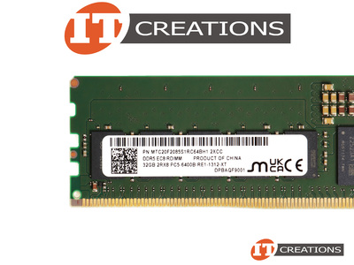 MICRON 32GB PC5-51200B-R DDR5-6400B-R REGISTERED ECC / EC8 2RX8 CL52 288 PIN 1.1V MEMORY MODULE ( PC5-6400B-R ) ( ERROR CORRECTION CODE 80 BIT ) video