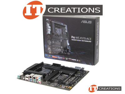 ASUS PRO WS X570-ACE MOTHERBOARD - ATX SYSTEM BOARD ( 1 ) ONE AM4 SOCKET ( SUPPORTS 3RD GEN / 2ND GEN RYZEN / SECOND GEN / 1ST GEN RYZEN WITH RADEON VEGA GRAPHICS ( 4 ) FOUR DDR4 DIMM SLOTS ( 3 ) THREE PCI-E 4.0 X16 INTERFACES ( 1 ) ONE PCI-E X1 INTERFACE ( 2 ) TWO M.2 M KEY ( X1 22110 SUPPORTS PCIE GEN4 X4 / X1 2280 4.0 X2 ) video