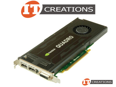 NVIDIA QUADRO K4000 KEPLER GPU 3GB 768 CUDA CORES MEMORY INTERFACE 192 BIT GDDR5 MEMORY BANDWIDTH 134.0GB/S PCI-E 2.0 X16 ( 1 ) ONE DUAL LINK DVI-I ( 2 ) TWO DISPLAYPORTS DP GRAPHICS PROCESSING UNIT VIDEO CARD video