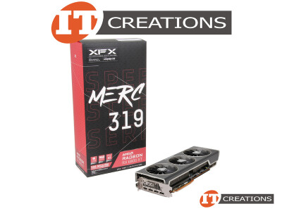 AMD RADEON RX 6800 XT CORE / XFX SPEEDSTER MERC 319 GAMING GPU 16GB 4608 STREAM PROCESSORS MEMORY INTERFACE 256 BIT GDDR6 PCI-E 4.0 X16 ( 3 ) THREE DISPLAYPORTS DP ( 1 ) ONE HDMI GRAPHICS PROCESSING UNIT VIDEO CARD - 16GB/S MEMORY CLOCK 1825MHZ BASE 2015MHZ GAME 2250MHZ BOOST CLOCK RDNA 2 ( RDNA2 ) video