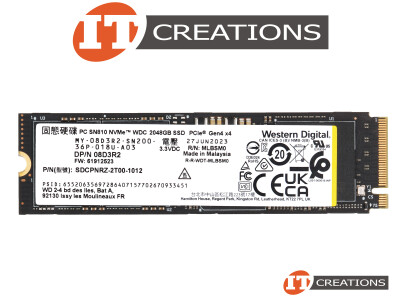 WESTERN DIGITAL 2048GB PCIE GEN4 X4 NVME M.2 2280 WDC PC SN810 SERIES TCG PYRITE 2.01 NON SED READS 6600MB/S WRITES 5000MB/S SOLID STATE DRIVE SSD ( 2TB / 2000GB ) - KEY M 2280-S3-M G44 PCI-E 4.0 NON VOLATILE MEMORY EXPRESS ( DUAL LABEL / DELL / WESTERN DIGITAL ) video