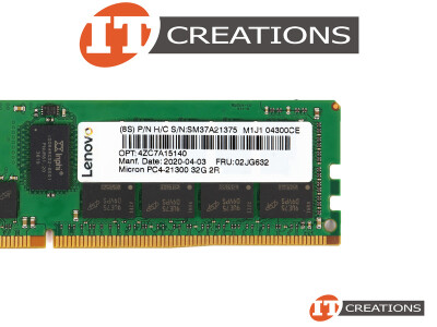 LENOVO 32GB PC4-21300 DDR4-2666V-R REGISTERED ECC 2RX4 CL19 288 PIN 1.20V MEMORY MODULE ( PC4-2666V-R ) video