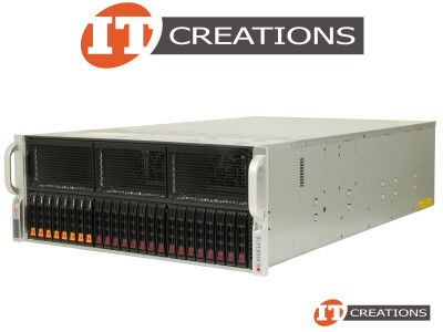 SUPERMICRO GPU SUPERSERVER SYS-420GP-TNR RACK 2.5 INCH SFF 24 BAY HSHD HSPS DUAL ROOT GPU SYSTEM PRE CONFIGURATION 4U SERVER CHASSIS ( CSE-418G2TS ) - SUPER X12DPG-OA6 MOBO ( 2 ) TWO FCLGA4189 SOCKETS ( COMPATIBLE WITH 3RD GEN INTEL XEON SCALABLE - ICE LAKE ) ( 32 ) THIRTY TWO DDR4 DIMM SLOTS ( 2 ) TWO 1GBE BASE-T LAN PORTS ( INTEL I350 ) UP TO ( 12 ) TWELVE PCI-E 4.0 INTERFACES ( 12X16 FHFL - 10 DUAL WIDTH GPUs SUPPORTED ) ( 1 ) ONE OCP 3.0 AIOM MEZZANINE SLOT video