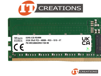 DELL COMPATIBLE 32GB PC5-38400B-R DDR5-4800B-R REGISTERED ECC / EC8 2RX8 CL40 288 PIN 1.1V MEMORY MODULE ( PC5-4800B-R ) ( ERROR CORRECTION CODE 80 BIT ) video