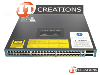 CISCO CATALYST 4948 10GE SWITCH - ( 4900 SERIES ) ( 48) FORTY EIGHT RJ45 10 / 100 / 1000 PORTS ( 2 ) TWO X2 MODULE SLOTS NO POWER SUPPLIES NO FAN ASSE video