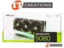 PNY GEFORCE RTX 5080 GPU 16GB 10752 CUDA CORES MEMORY INTERFACE 256 BIT GDDR7 MEMORY BANDWIDTH 960GB/S PCI-E 5.0 X16 ( 3 ) THREE DISPLAYPORTS DP ( 1 ) ONE HDMI GRAPHICS PROCESSING UNIT VIDEO CARD - NVIDIA BLACKWELL ARCHITECTURE TRIPLE FAN - TRIPLE SLOT preview image #0