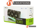 PNY GEFORCE RTX 5080 GPU 16GB 10752 CUDA CORES MEMORY INTERFACE 256 BIT GDDR7 MEMORY BANDWIDTH 960GB/S PCI-E 5.0 X16 ( 3 ) THREE DISPLAYPORTS DP ( 1 ) ONE HDMI GRAPHICS PROCESSING UNIT VIDEO CARD - NVIDIA BLACKWELL ARCHITECTURE TRIPLE FAN - TRIPLE SLOT preview image #1