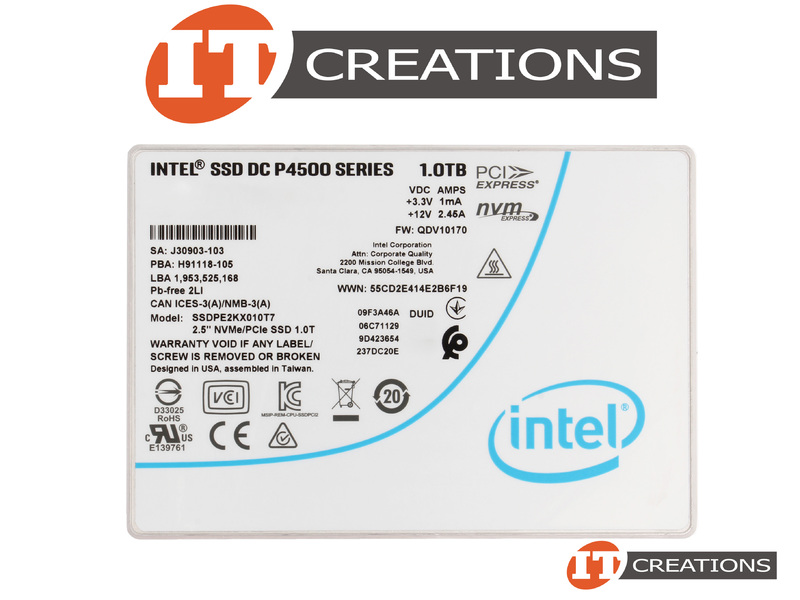 INTEL 1.0TB TLC PCIE NVME 2.5 SFF SSD DC P4500 1000GB 1TB